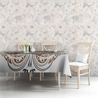 Polynesian Manta Ray Tablecloth Beige Floral Turtle Tattoo LT9 - Polynesian Pride