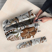 Polynesian Manta Ray Umbrella Beige Floral Turtle Tattoo - Polynesian Pride