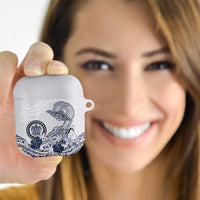 Polynesian Manta Ray AirPods Case Blue Floral Turtle Tattoo LT9 - Polynesian Pride