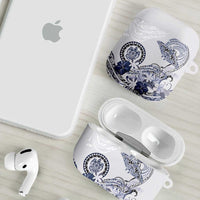 Polynesian Manta Ray AirPods Case Blue Floral Turtle Tattoo LT9 - Polynesian Pride
