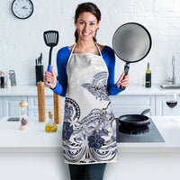 Polynesian Manta Ray Apron Blue Floral Turtle Tattoo LT9 - Polynesian Pride