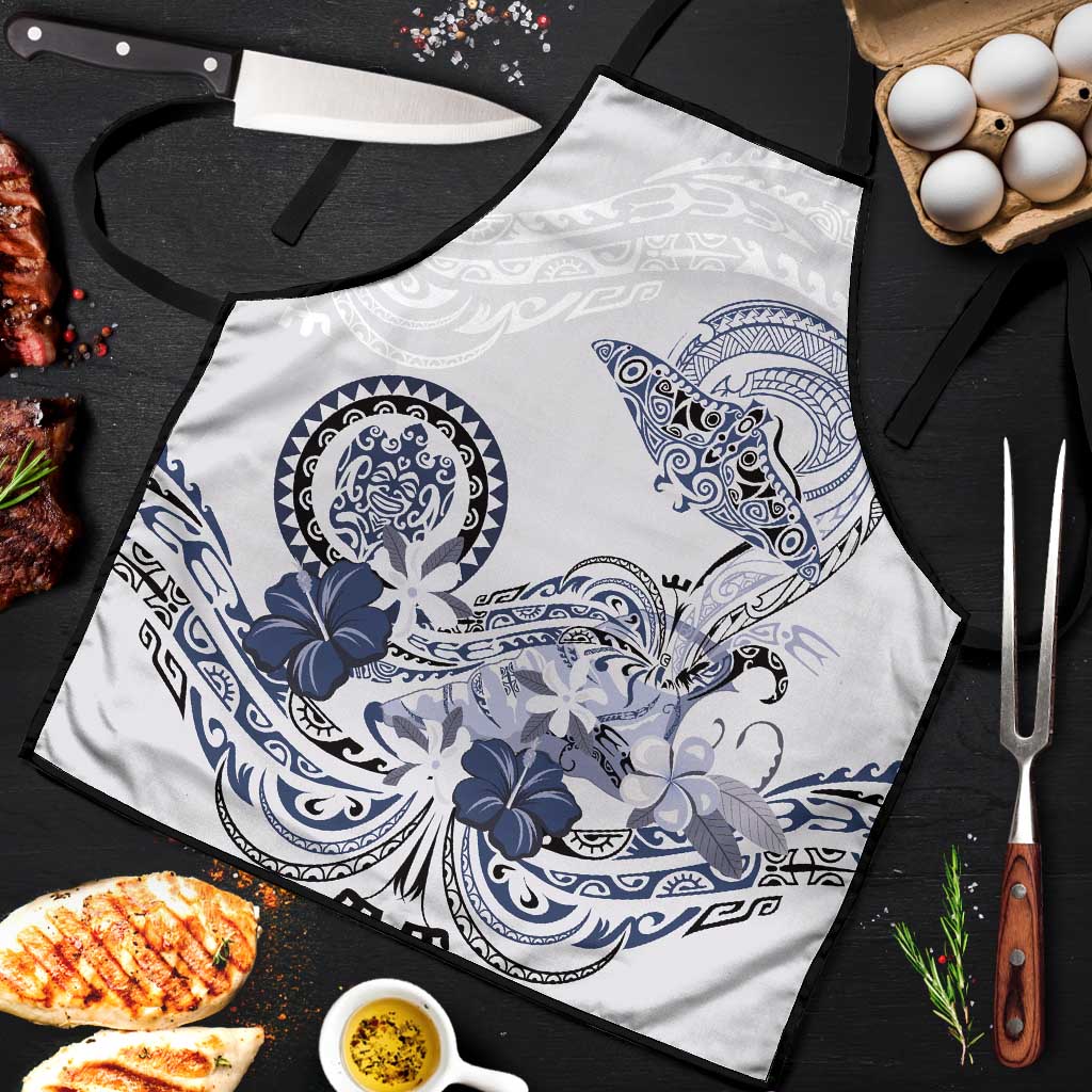 Polynesian Manta Ray Apron Blue Floral Turtle Tattoo LT9 Blue - Polynesian Pride