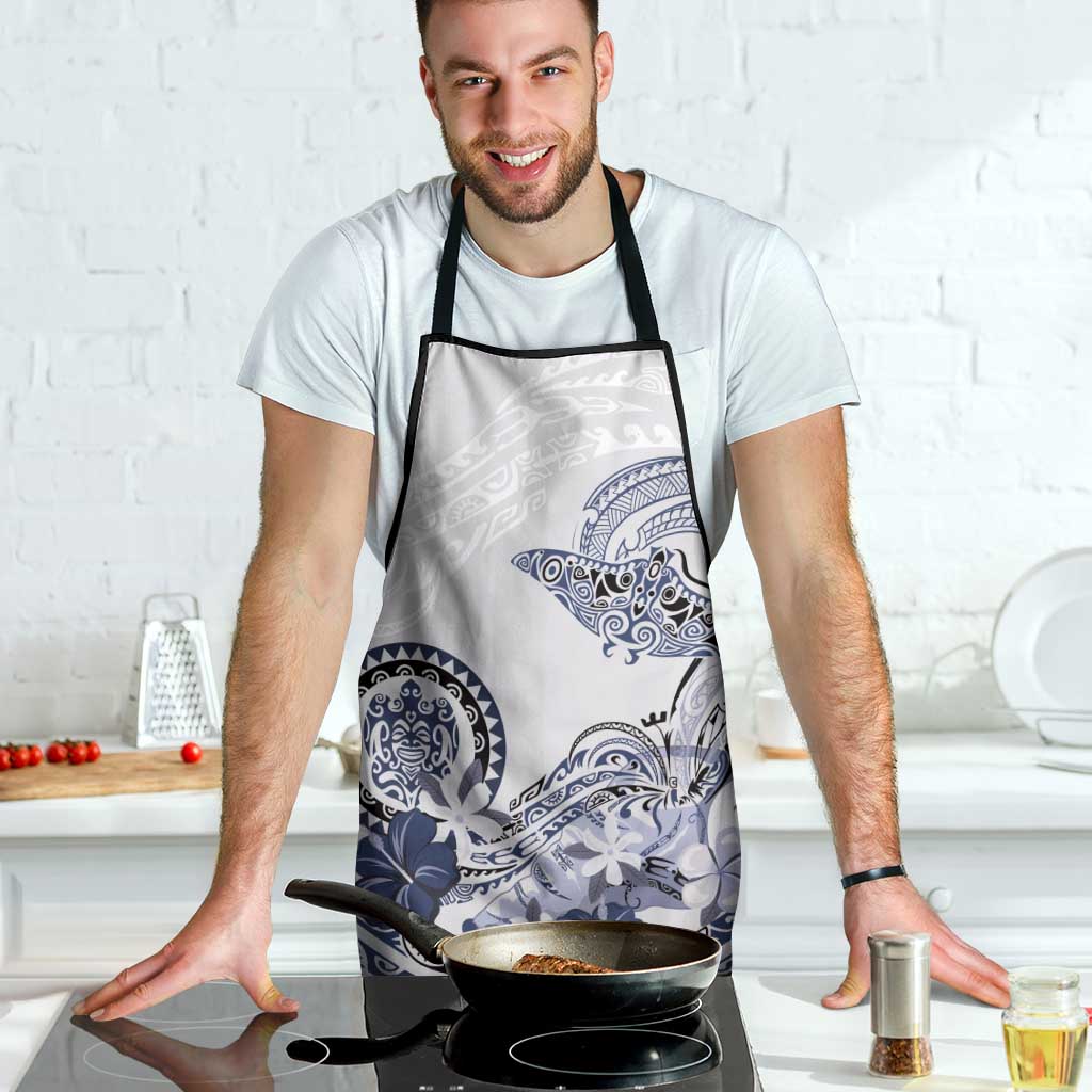 Polynesian Manta Ray Apron Blue Floral Turtle Tattoo LT9 - Polynesian Pride