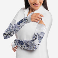 Polynesian Manta Ray Arm Sleeves Blue Floral Turtle Tattoo - Polynesian Pride