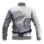 Polynesian Manta Ray Baseball Jacket Blue Floral Turtle Tattoo - Polynesian Pride