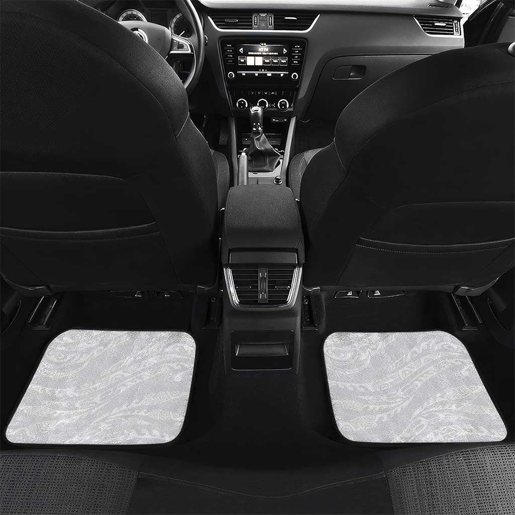 Polynesian Manta Ray Car Mats Blue Floral Turtle Tattoo LT9 Set 2pcs - Back Blue - Polynesian Pride