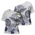 Polynesian Manta Ray Cross Shoulder Shirt Blue Floral Turtle Tattoo - Polynesian Pride