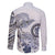 Polynesian Manta Ray Family Matching Off Shoulder Maxi Dress and Hawaiian Shirt Blue Floral Turtle Tattoo - Polynesian Pride
