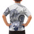 Polynesian Manta Ray Family Matching Tank Maxi Dress and Hawaiian Shirt Blue Floral Turtle Tattoo - Polynesian Pride