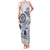 Polynesian Manta Ray Family Matching Tank Maxi Dress and Hawaiian Shirt Blue Floral Turtle Tattoo - Polynesian Pride