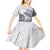 Polynesian Manta Ray Kid Short Sleeve Dress Blue Floral Turtle Tattoo - Polynesian Pride
