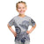 Polynesian Manta Ray Kid T Shirt Blue Floral Turtle Tattoo - Polynesian Pride