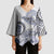 Polynesian Manta Ray Kimono Sleeve Blouse Blue Floral Turtle Tattoo - Polynesian Pride