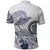 Polynesian Manta Ray Polo Shirt Blue Floral Turtle Tattoo - Polynesian Pride