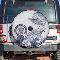 Polynesian Manta Ray Spare Tire Cover Blue Floral Turtle Tattoo - Polynesian Pride