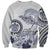 Polynesian Manta Ray Sweatshirt Blue Floral Turtle Tattoo - Polynesian Pride