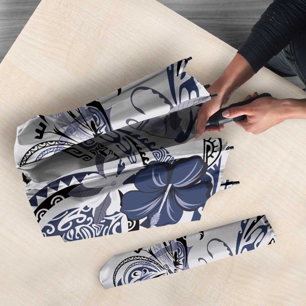 Polynesian Manta Ray Umbrella Blue Floral Turtle Tattoo - Polynesian Pride