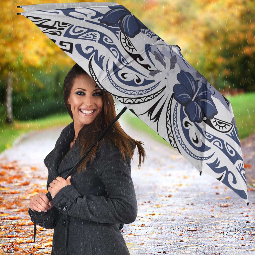 Polynesian Manta Ray Umbrella Blue Floral Turtle Tattoo - Polynesian Pride