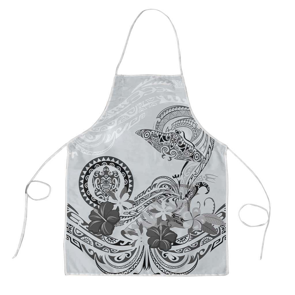Polynesian Manta Ray Apron Gray Floral Turtle Tattoo LT9 Gray - Polynesian Pride