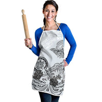 Polynesian Manta Ray Apron Gray Floral Turtle Tattoo LT9 - Polynesian Pride