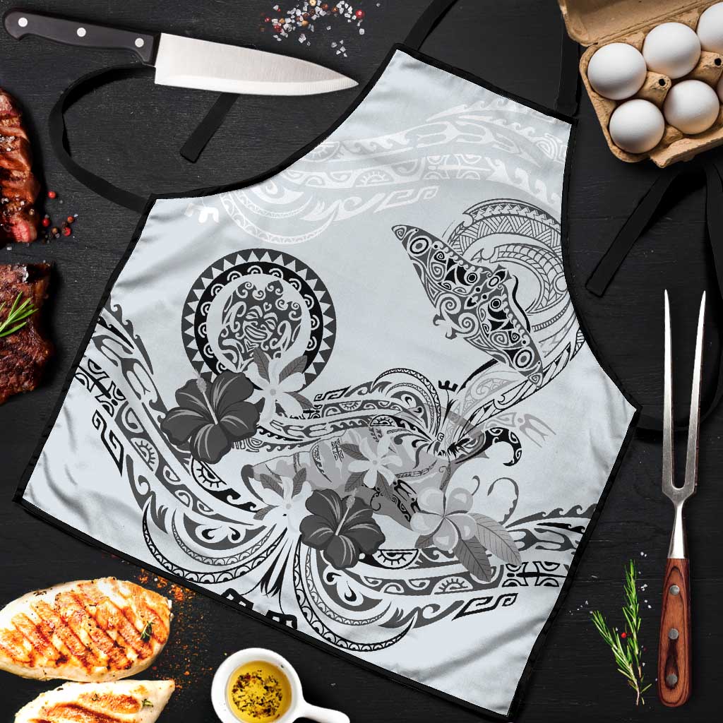 Polynesian Manta Ray Apron Gray Floral Turtle Tattoo LT9 Gray - Polynesian Pride