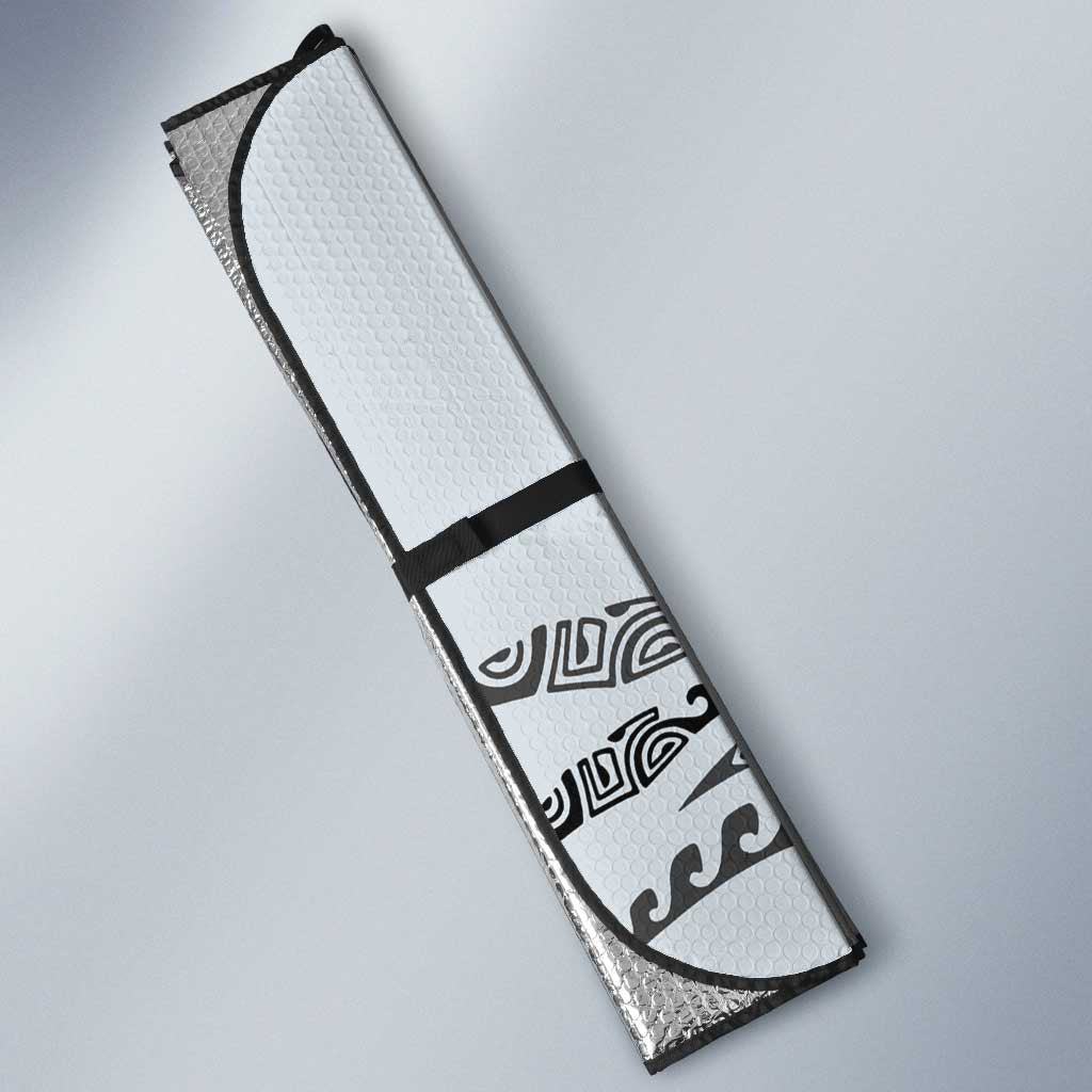 Polynesian Manta Ray Auto Sun Shade Gray Floral Turtle Tattoo - Polynesian Pride