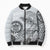 Polynesian Manta Ray Bomber Puffer Jacket Gray Floral Turtle Tattoo - Polynesian Pride