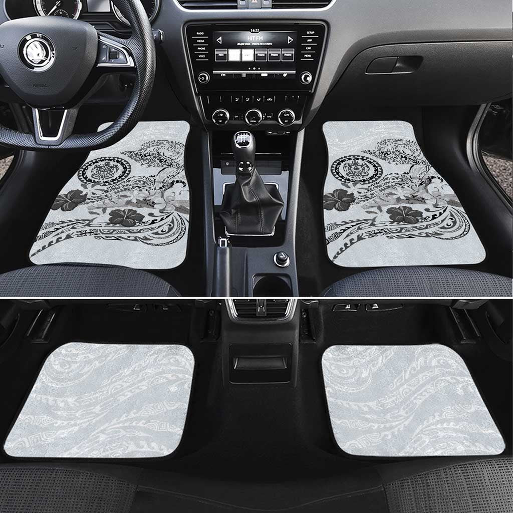 Polynesian Manta Ray Car Mats Gray Floral Turtle Tattoo LT9 Set 4pcs Gray - Polynesian Pride
