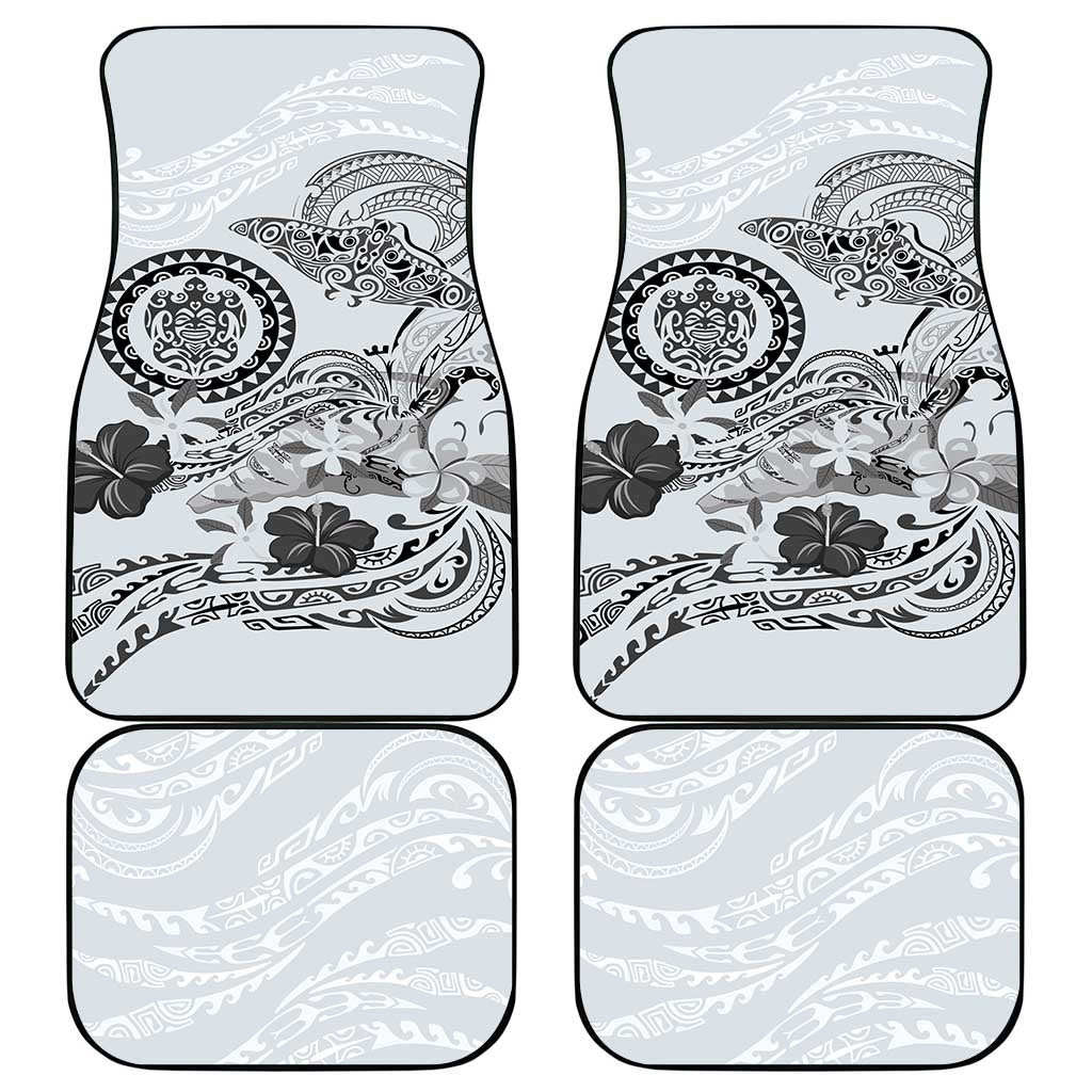 Polynesian Manta Ray Car Mats Gray Floral Turtle Tattoo LT9 - Polynesian Pride