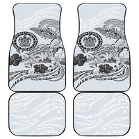 Polynesian Manta Ray Car Mats Gray Floral Turtle Tattoo LT9 - Polynesian Pride