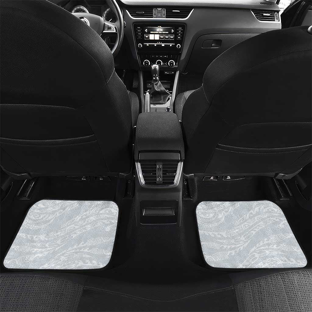 Polynesian Manta Ray Car Mats Gray Floral Turtle Tattoo LT9 Set 2pcs - Back Gray - Polynesian Pride