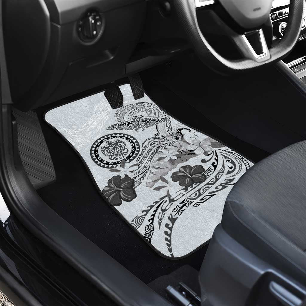 Polynesian Manta Ray Car Mats Gray Floral Turtle Tattoo LT9 - Polynesian Pride