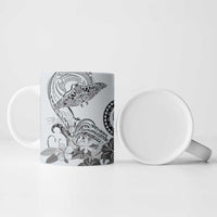 Polynesian Manta Ray Ceramic Mug Gray Floral Turtle Tattoo LT9 - Polynesian Pride