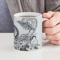Polynesian Manta Ray Ceramic Mug Gray Floral Turtle Tattoo LT9 - Polynesian Pride