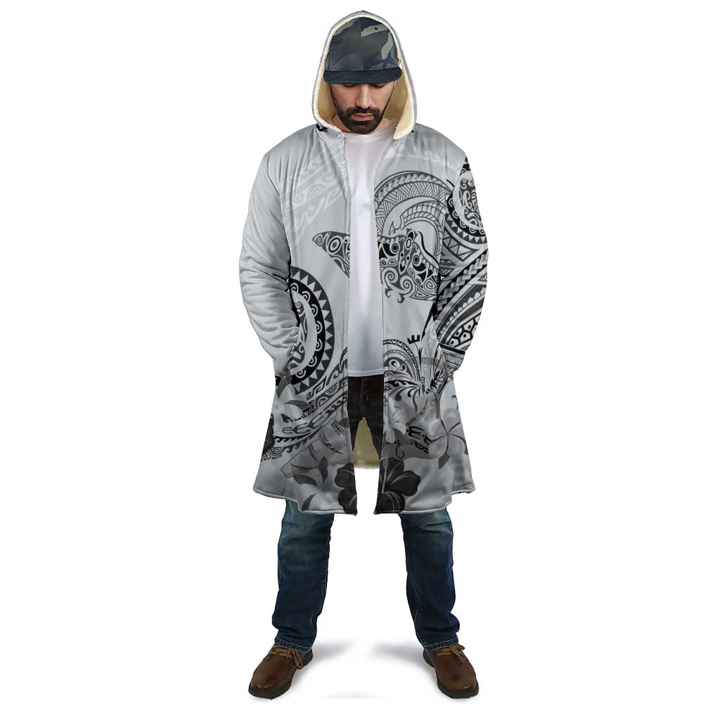 Polynesian Manta Ray Cloak Gray Floral Turtle Tattoo - Polynesian Pride