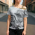 Polynesian Manta Ray Cross Shoulder Shirt Gray Floral Turtle Tattoo - Polynesian Pride