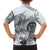 Polynesian Manta Ray Family Matching Tank Maxi Dress and Hawaiian Shirt Gray Floral Turtle Tattoo - Polynesian Pride