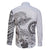 Polynesian Manta Ray Family Matching Tank Maxi Dress and Hawaiian Shirt Gray Floral Turtle Tattoo - Polynesian Pride