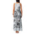 Polynesian Manta Ray Family Matching Tank Maxi Dress and Hawaiian Shirt Gray Floral Turtle Tattoo - Polynesian Pride