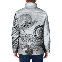 Polynesian Manta Ray Padded Jacket Gray Floral Turtle Tattoo LT9 - Polynesian Pride