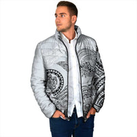 Polynesian Manta Ray Padded Jacket Gray Floral Turtle Tattoo LT9 - Polynesian Pride
