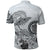 Polynesian Manta Ray Polo Shirt Gray Floral Turtle Tattoo - Polynesian Pride