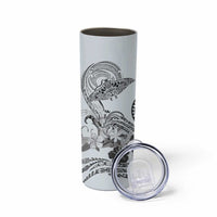 Polynesian Manta Ray Skinny Tumbler Gray Floral Turtle Tattoo - Polynesian Pride
