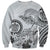 Polynesian Manta Ray Sweatshirt Gray Floral Turtle Tattoo - Polynesian Pride