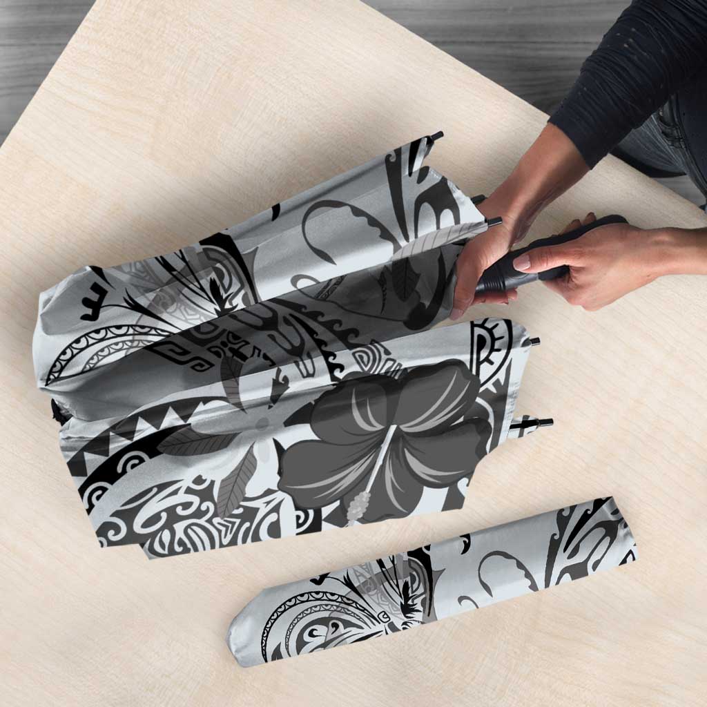 Polynesian Manta Ray Umbrella Gray Floral Turtle Tattoo - Polynesian Pride