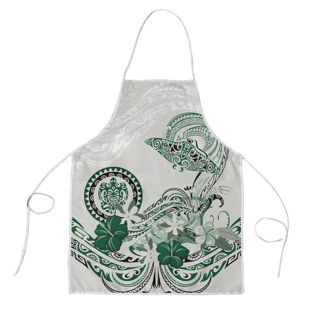 Polynesian Manta Ray Apron Green Floral Turtle Tattoo LT9 Green - Polynesian Pride