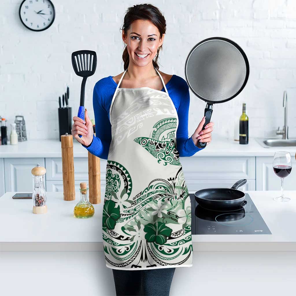 Polynesian Manta Ray Apron Green Floral Turtle Tattoo LT9 - Polynesian Pride