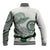 Polynesian Manta Ray Baseball Jacket Green Floral Turtle Tattoo - Polynesian Pride