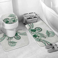 Polynesian Manta Ray Bathroom Set Green Floral Turtle Tattoo - Polynesian Pride