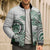 Polynesian Manta Ray Bomber Puffer Jacket Green Floral Turtle Tattoo - Polynesian Pride